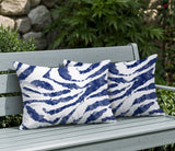 Seppo Zebra Print Indoor/Outdoor Reversible Rectangular Pillow
