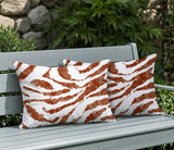 Seppo Zebra Print Indoor/Outdoor Reversible Rectangular Pillow