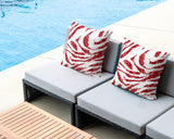 Seppo Zebra Print Indoor/Outdoor Reversible Square Pillow