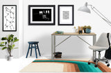 Serrai low pile chair mat in Turquoise