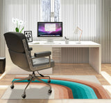 Serrai low pile chair mat in Turquoise