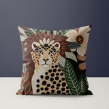 Shaja Microsuede Square Pillow in Brown/Green/Beige - Size 20x20