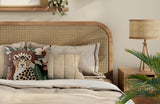 Shaja Microsuede Square Pillow in Brown/Green/Beige - Size 20x20