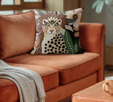 Shaja Microsuede Square Pillow in Brown/Green/Beige - Size 20x20