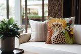 Shaja Microsuede Square Pillow in Brown/Green/Yellow - Size 20x20