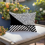 Shapira Abstract Reversible Indoor/Outdoor Rectangle Pillow