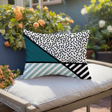 Shapira Abstract Reversible Indoor/Outdoor Rectangle Pillow