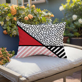 Shapira Abstract Reversible Indoor/Outdoor Rectangle Pillow