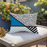 Shapira Abstract Reversible Indoor/Outdoor Rectangle Pillow