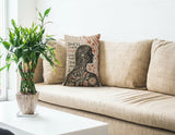She Has Music Lumber Pillow in Beige; Black; Red - Size 14x20