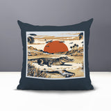 Shimo Alligator Reversible Indoor/Outdoor Square Pillow