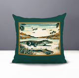 Shimo Alligator Reversible Indoor/Outdoor Square Pillow