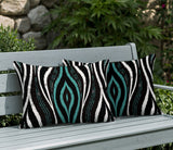 Shira Zebra Print Indoor/Outdoor Reversible Rectangular Pillow