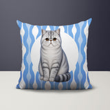 Short Hair Cat Indoor/Outdoor Reversible Square Pillow