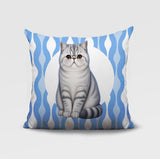 Short Hair Cat Indoor/Outdoor Reversible Square Pillow