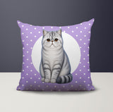 Short Hair Cat Indoor/Outdoor Reversible Square Pillow