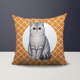 Short Hair Cat Indoor/Outdoor Reversible Square Pillow