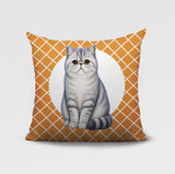 Short Hair Cat Indoor/Outdoor Reversible Square Pillow