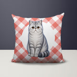 Short Hair Cat Indoor/Outdoor Reversible Square Pillow