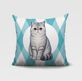 Short Hair Cat Indoor/Outdoor Reversible Square Pillow