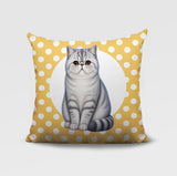 Short Hair Cat Indoor/Outdoor Reversible Square Pillow
