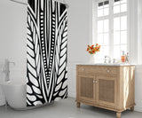 Silia Floral and Abstract Shower Curtain in Black - view 2