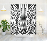 Silia Floral and Abstract Shower Curtain in Black