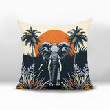 Sima Elephant Reversible Indoor/Outdoor Square Pillow