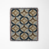 Spectra Cotton Blend Blanket Throw in Blue, full view