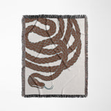 Spiga Snake Cotton Blend Blanket Throw in Burnt Orange, full view