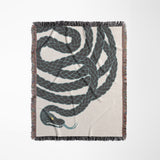 Spiga Snake Cotton Blend Blanket Throw in Gray, full view