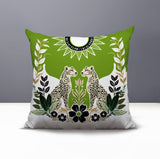 Spoke Leopard Reversible Indoor/Outdoor Square Pillow