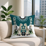 Spoke Leopard Reversible Indoor/Outdoor Square Pillow
