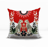 Spoke Leopard Reversible Indoor/Outdoor Square Pillow