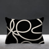 Squiggles Abstract Reversible Indoor/Outdoor Rectangular Pillow