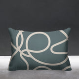 Squiggles Abstract Reversible Indoor/Outdoor Rectangular Pillow