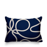 Squiggles Abstract Reversible Indoor/Outdoor Rectangular Pillow