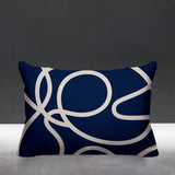 Squiggles Abstract Reversible Indoor/Outdoor Rectangular Pillow