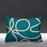 Squiggles Abstract Reversible Indoor/Outdoor Rectangular Pillow