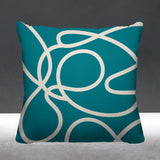 Squiggles Abstract Reversible Indoor/Outdoor Square Pillow