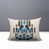 Stai Horse Reversible Indoor/Outdoor Lumbar Pillow in Turquoise - Size 25x18