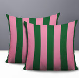 Stan Stripe 2 Sets Indoor/Outdoor Reversible Square Pillow