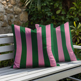 Stan Stripe 2 Sets Indoor/Outdoor Reversible Square Pillow