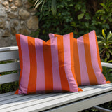 Stan Stripe 2 Sets Indoor/Outdoor Reversible Square Pillow