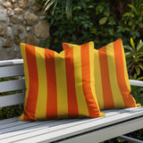 Stan Stripe 2 Sets Indoor/Outdoor Reversible Square Pillow