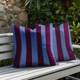 Stan Stripe 2 Sets Indoor/Outdoor Reversible Square Pillow