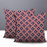Star Stripe 2 Sets Indoor/Outdoor Reversible Square Pillow