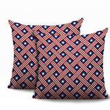 Star Stripe 2 Sets Indoor/Outdoor Reversible Square Pillow