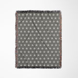 Stella Cotton Blend Blanket Throw in Gray and Off-White, full view