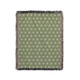 Stella Cotton Blend Blanket Throw in Mint and Off-White, full view